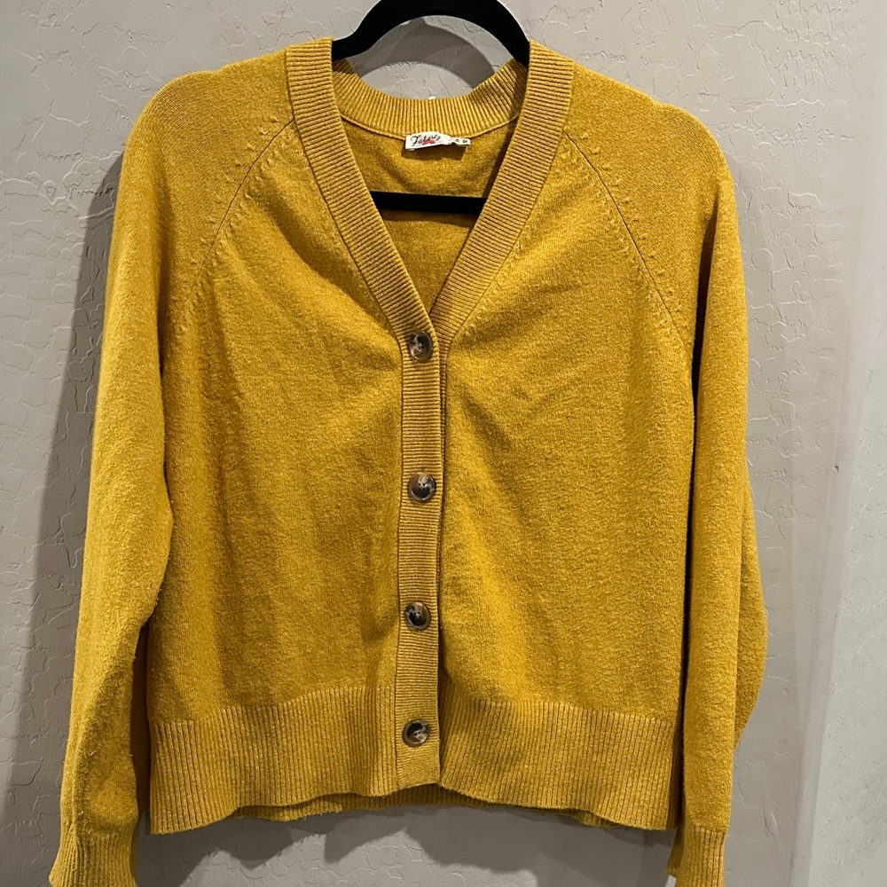 Faherty Women's Mustard Button-Front Cardigan - image 1